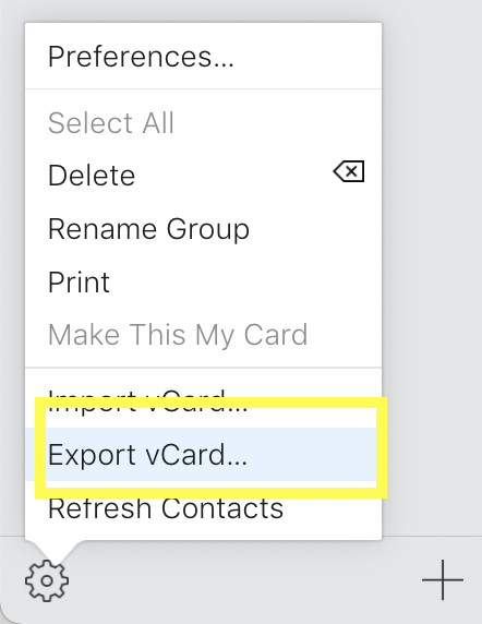 export-vcard